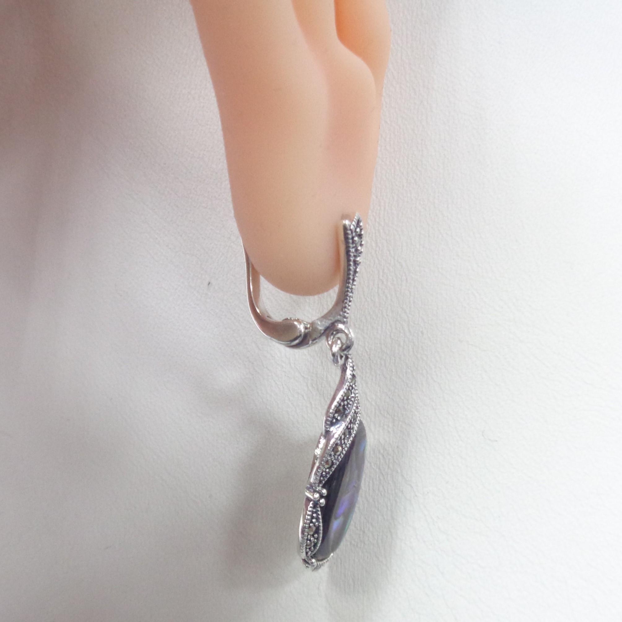 Серебряные серьги с перламутром абалон